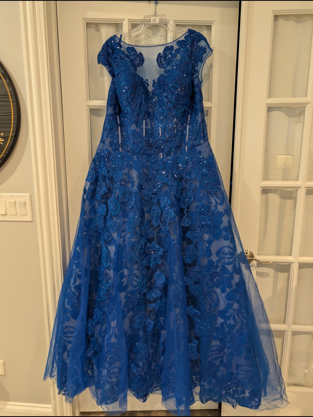 Jovani Royal Blue Embroidered Appliqué Prom Dress